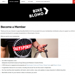 Membership web page with T-shirt promo.