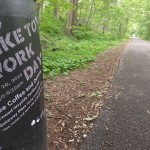 Poster along Constitution Trail, the main artery used during the event.