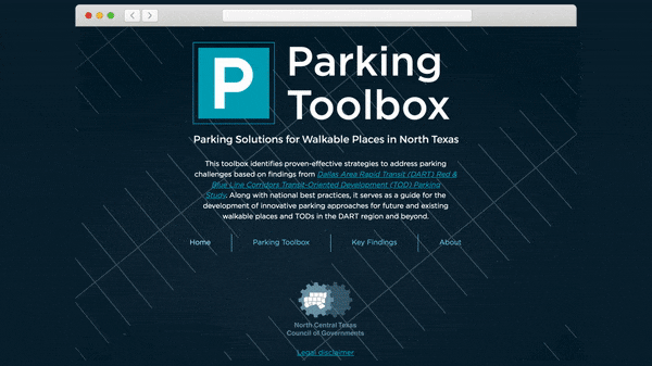parking toolbox website walkthrough animate gif